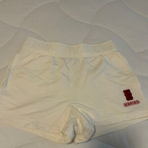 Aris Cream Athletic Shorts with Elastic Waistband